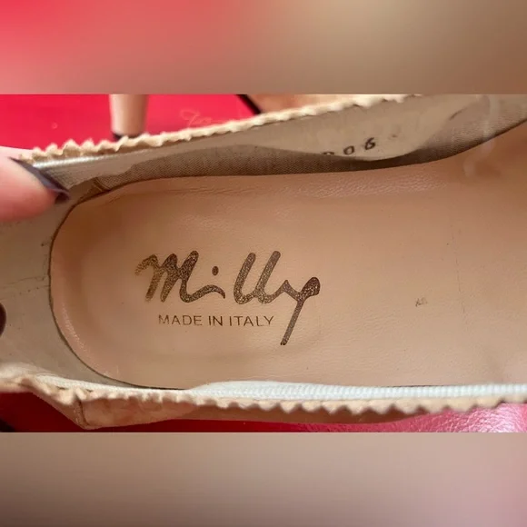 Milly Soft suede Sculptural Shape Pump Hand Made In Italy, Size 7 - Picture 5 of 9